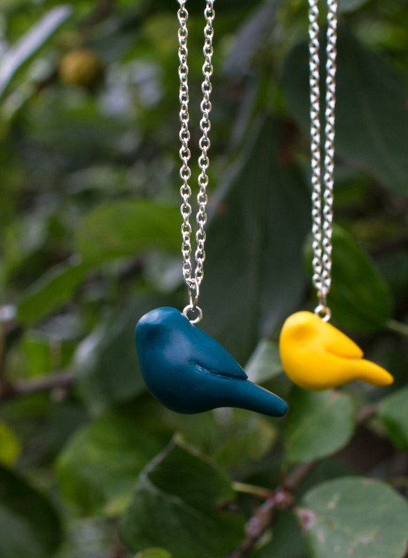 LINTU – Pine Green/Petrol Green Bird Necklace | Rajanto Design